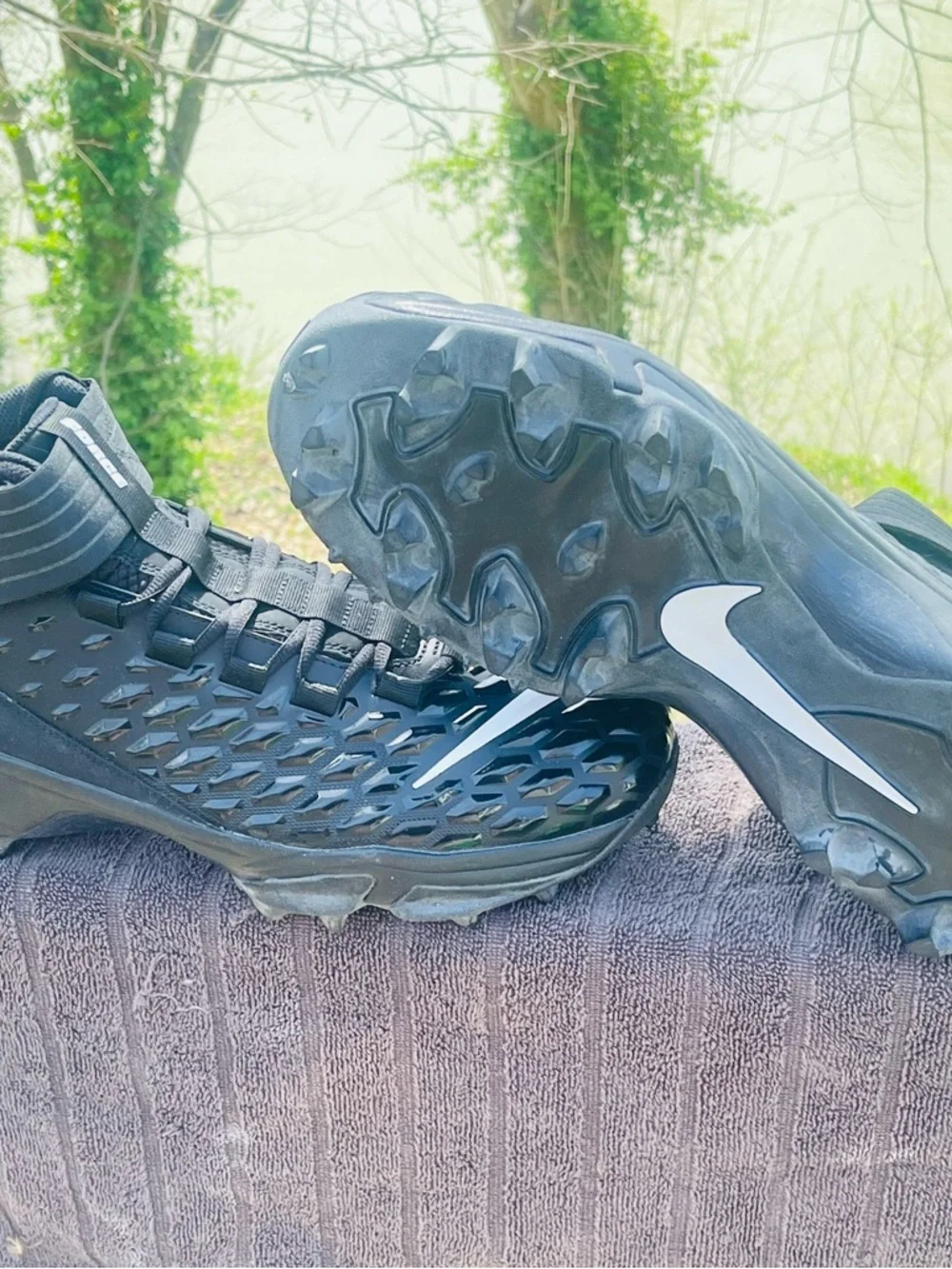 Mens 14 Nike Force Savage Pro 2 Shark Black Football Cleats BV5448-001 New - Picture 1 of 10